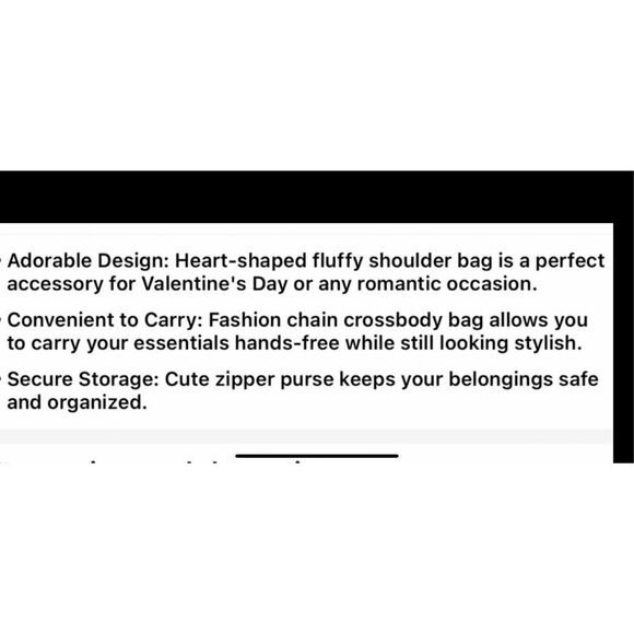 Fuzzy heart shaped gold chain, pocket book with front zipper . - Picture 4 of 11